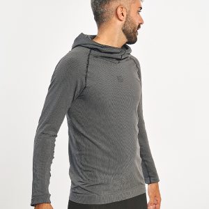 STREAM Camiseta técnica con capucha gris