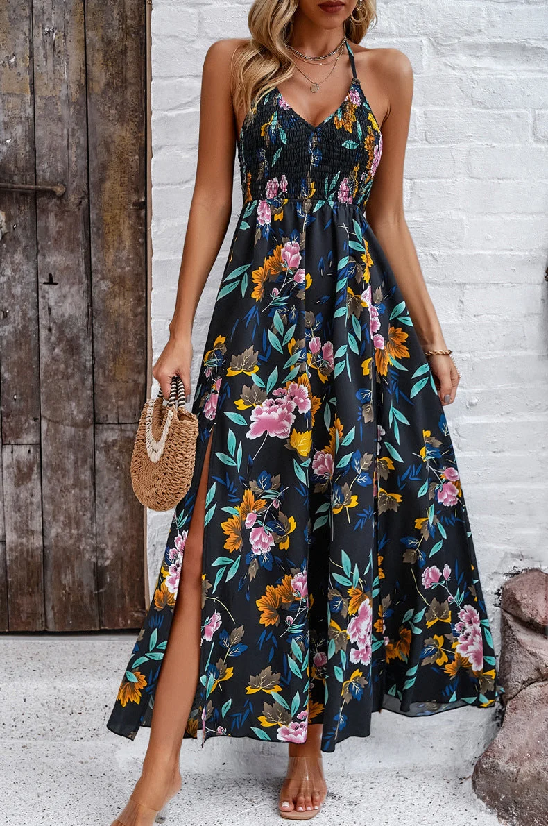 Scarlett™ Vestido plisado de tirantes y estampado primavera/verano - Imagen 3