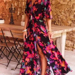 Dione™ Vestido largo con cinturón primavera/verano (Edición Limitada)