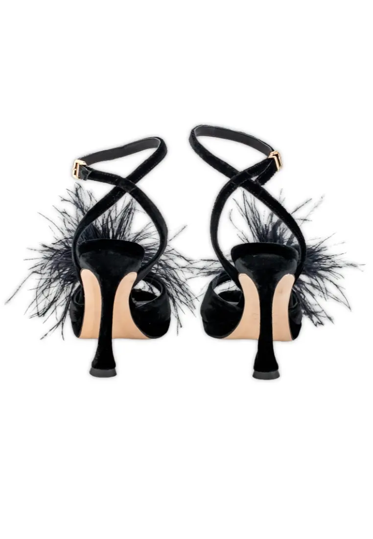 Sandalia Pedro Miralles Velvet Plum Negro - Imagen 6