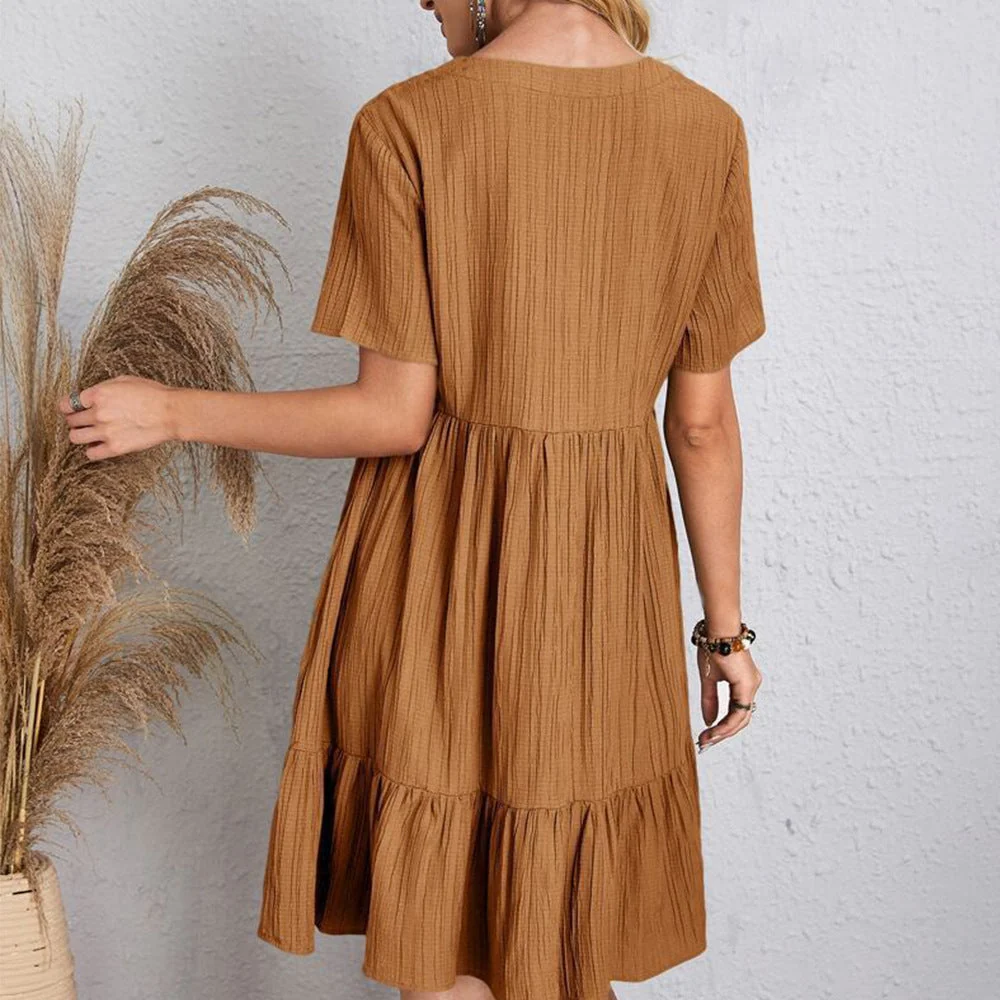 Imma™ Mini Vestido de Manga Corta de Primavera/Verano - Imagen 3