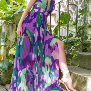 Marie ™ vestido largo plisado