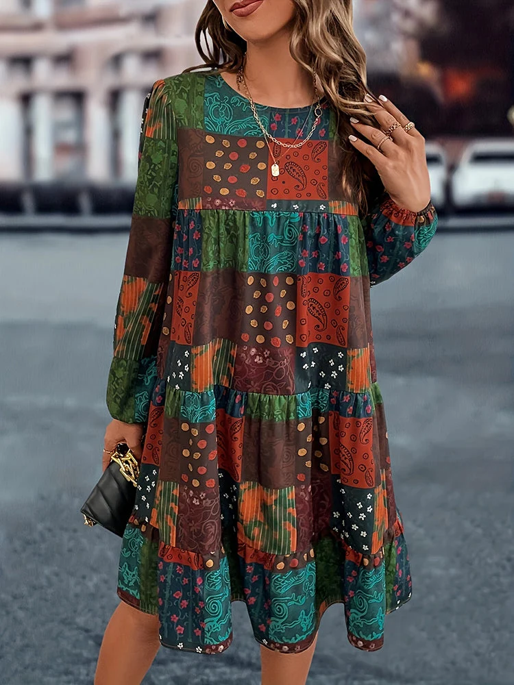 Loana™ Vestido estampado de manga larga - Imagen 4