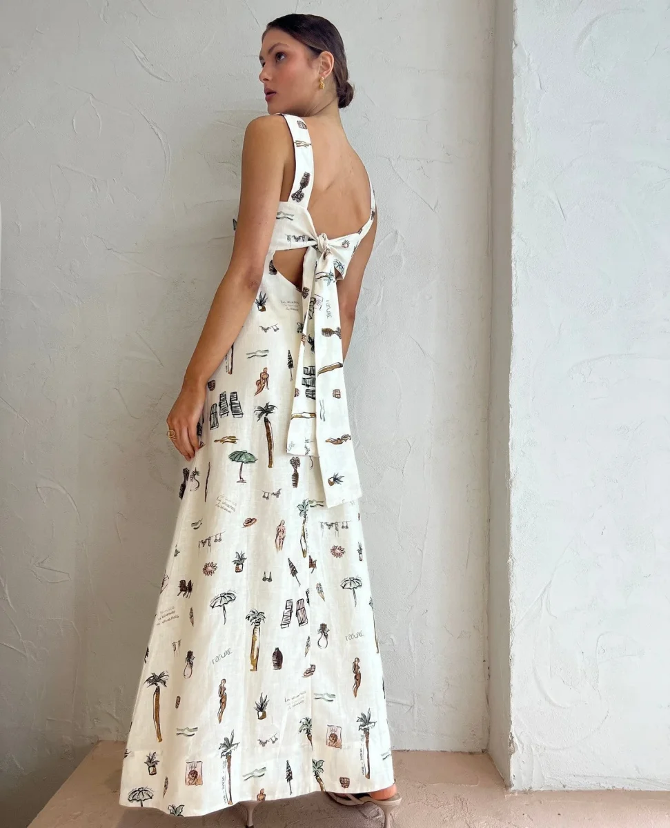 Vestido Marta™ Blanco con Estampado de Verano - Imagen 4