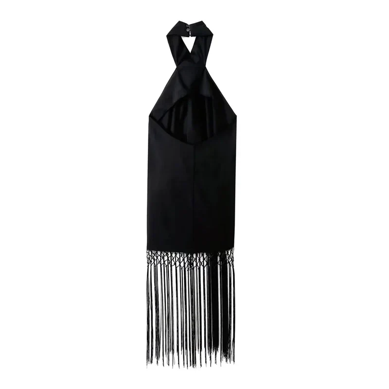 Vestido Lucy™ Negro con Flecos - Imagen 8