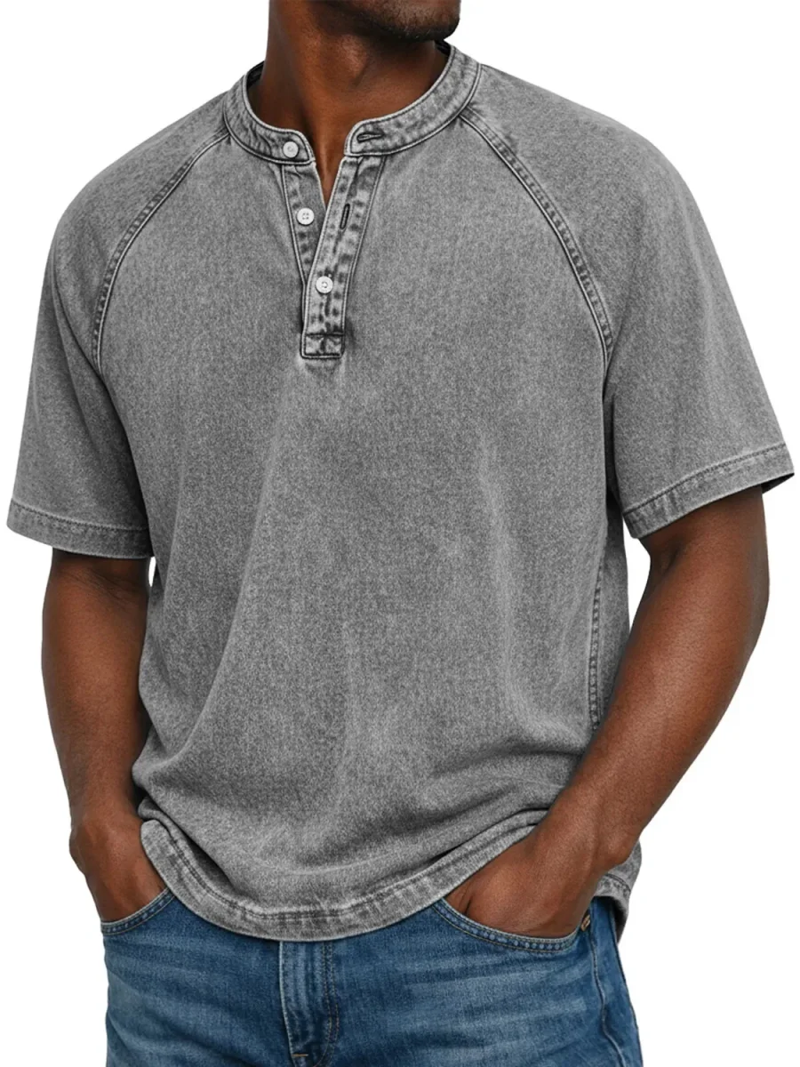 Felipe - Camisa vintage con botones para hombre - Imagen 5