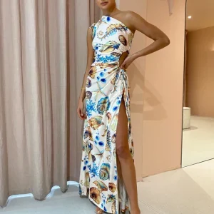 Vestido Lilian™ Elegante de Estampado Marino
