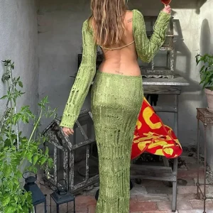 Maxine ™ vestido de punto sin espalda