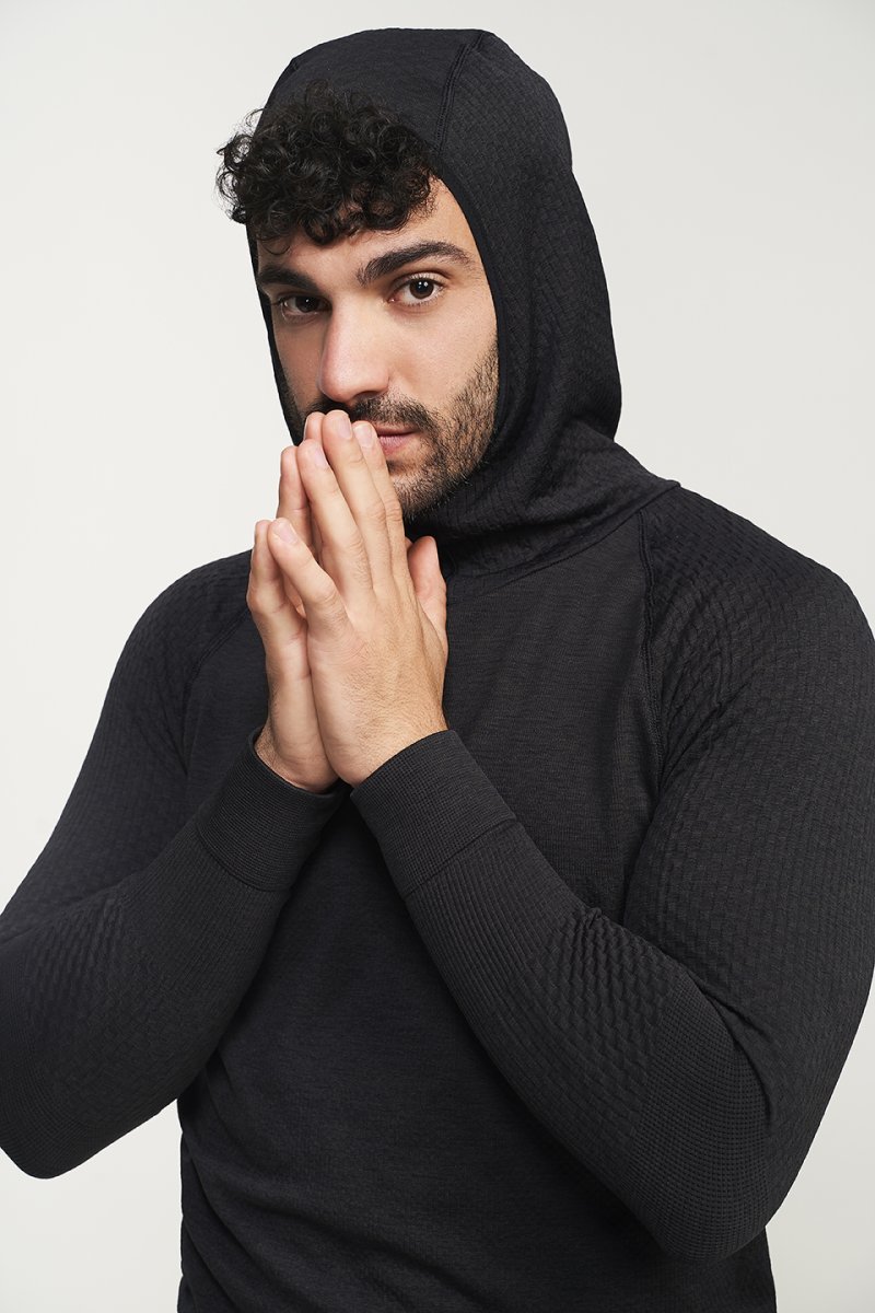 TITAN Sudadera técnica con capucha masculina negro asfalto - Imagen 3