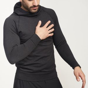 TITAN Sudadera técnica con capucha masculina negro asfalto