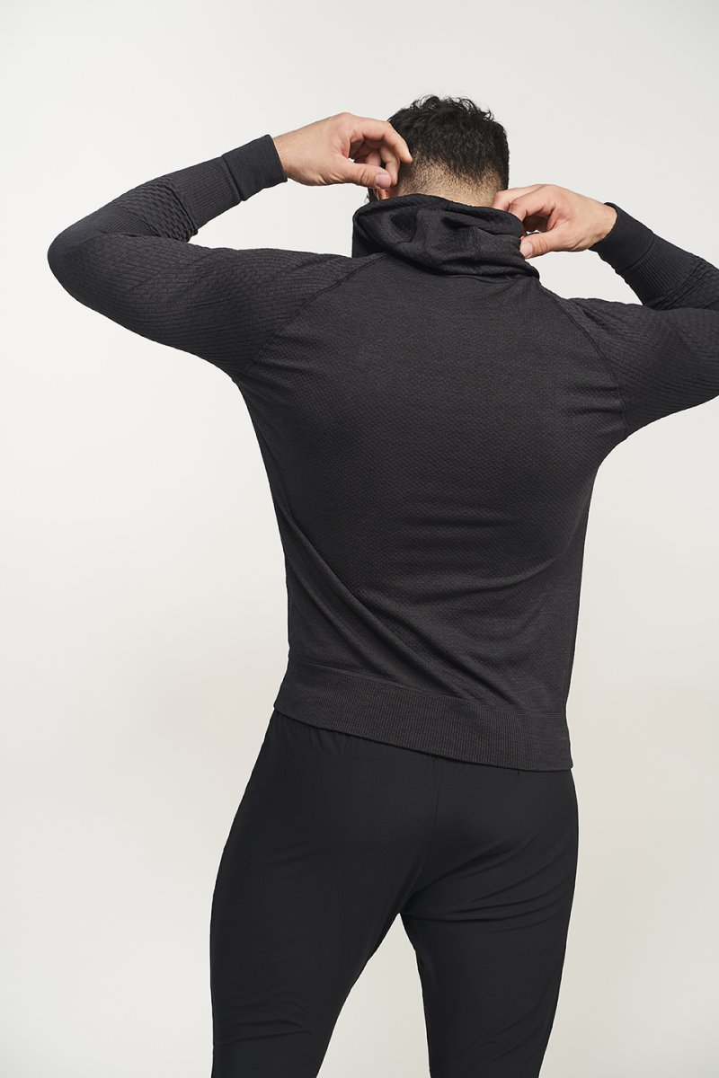 TITAN Sudadera técnica con capucha masculina negro asfalto - Imagen 5