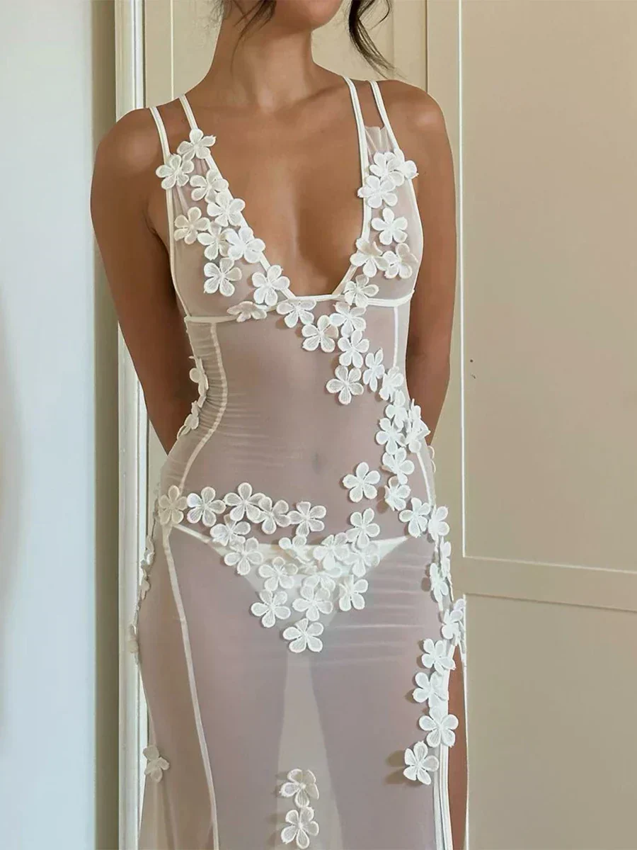 Gigi ™ vestido de flores transparentes - Imagen 3