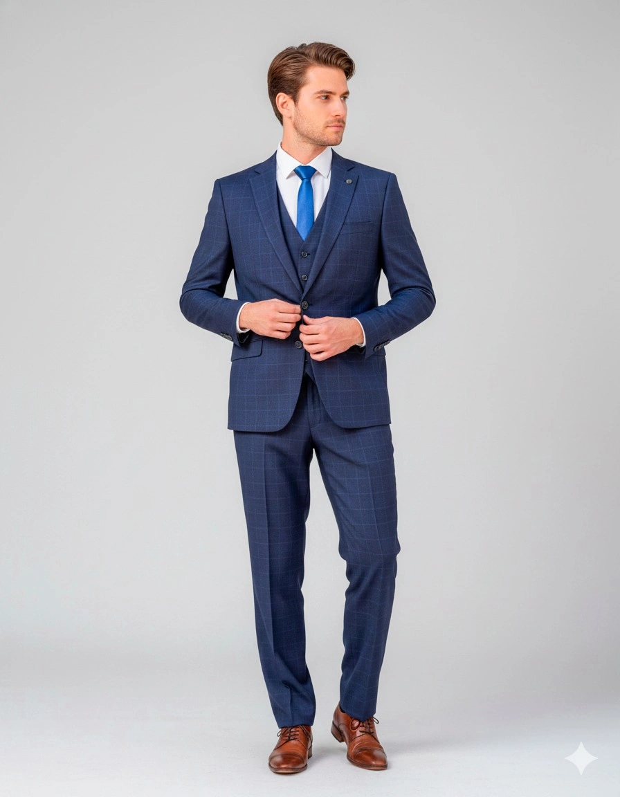 Traje Principe de Gales Azul - Imagen 2