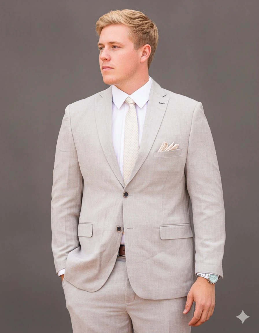 Traje Beige en Lino - Imagen 3