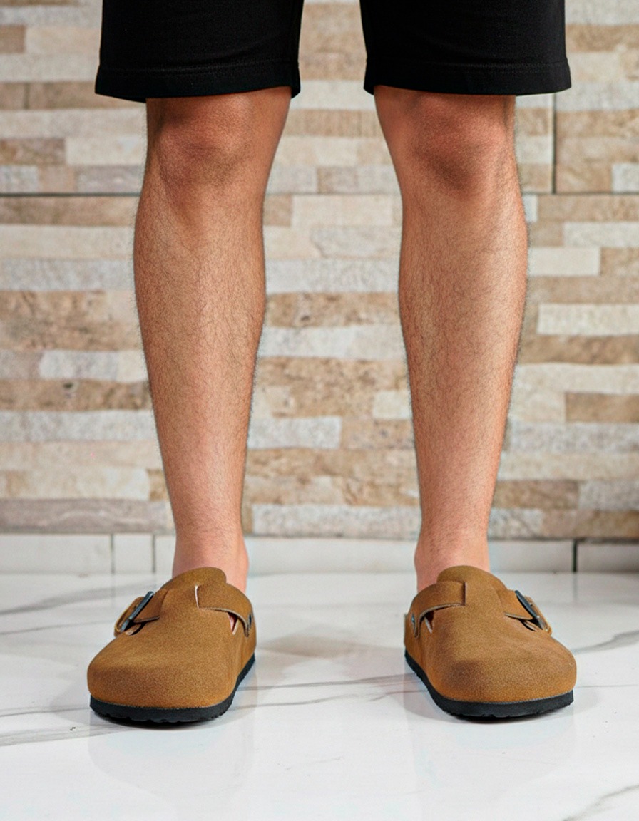 Sandalias de Cuero Cerradas Marrón - Imagen 3