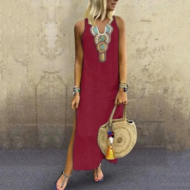 Sandra - Vestidos largos de lino para Mujer - Imagen 6
