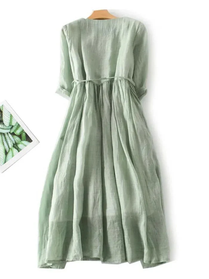 Laura™ - Vestido elegante de lino - Imagen 5