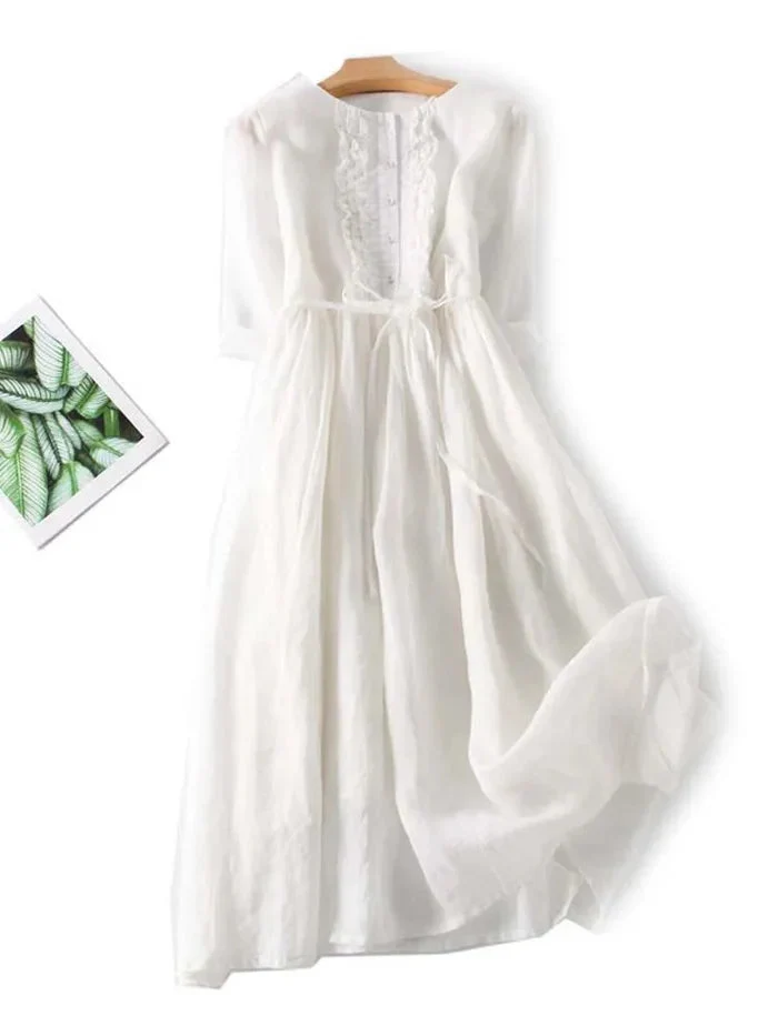 Laura™ - Vestido elegante de lino - Imagen 4