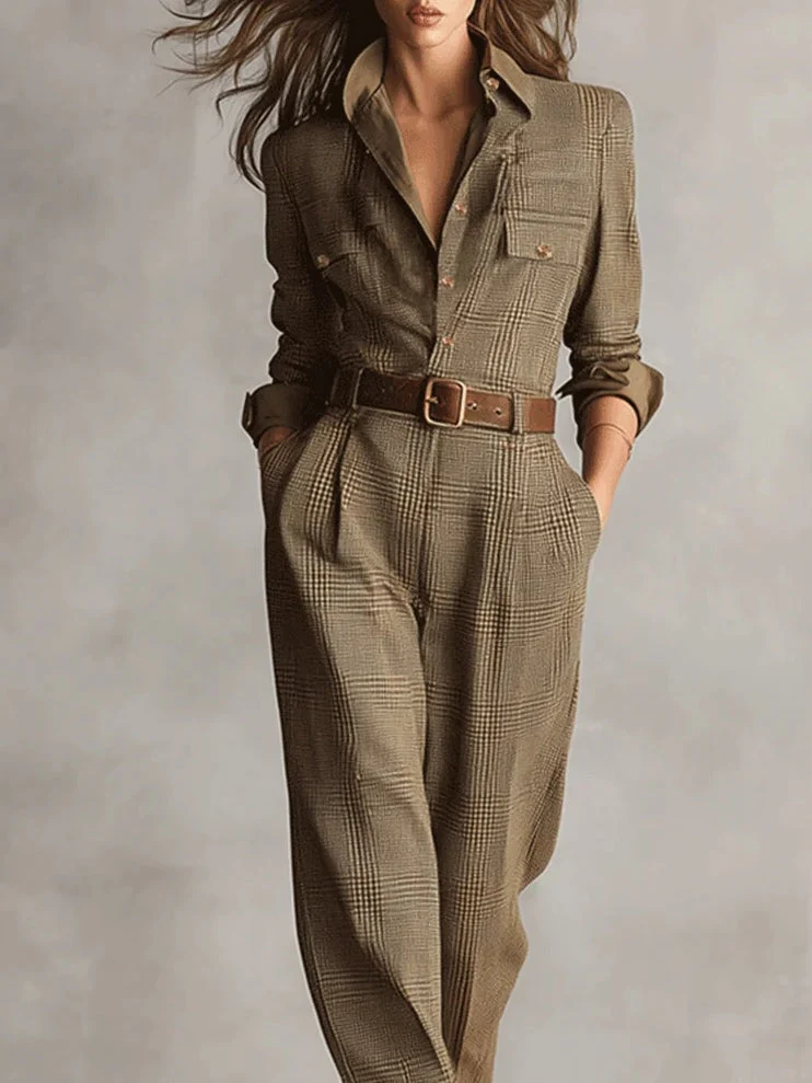 Zoë | Mono utilitario de cuadros con textura de tweed refinado - Imagen 3