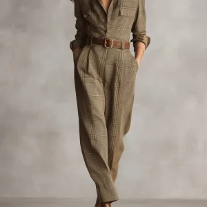 Zoë | Mono utilitario de cuadros con textura de tweed refinado