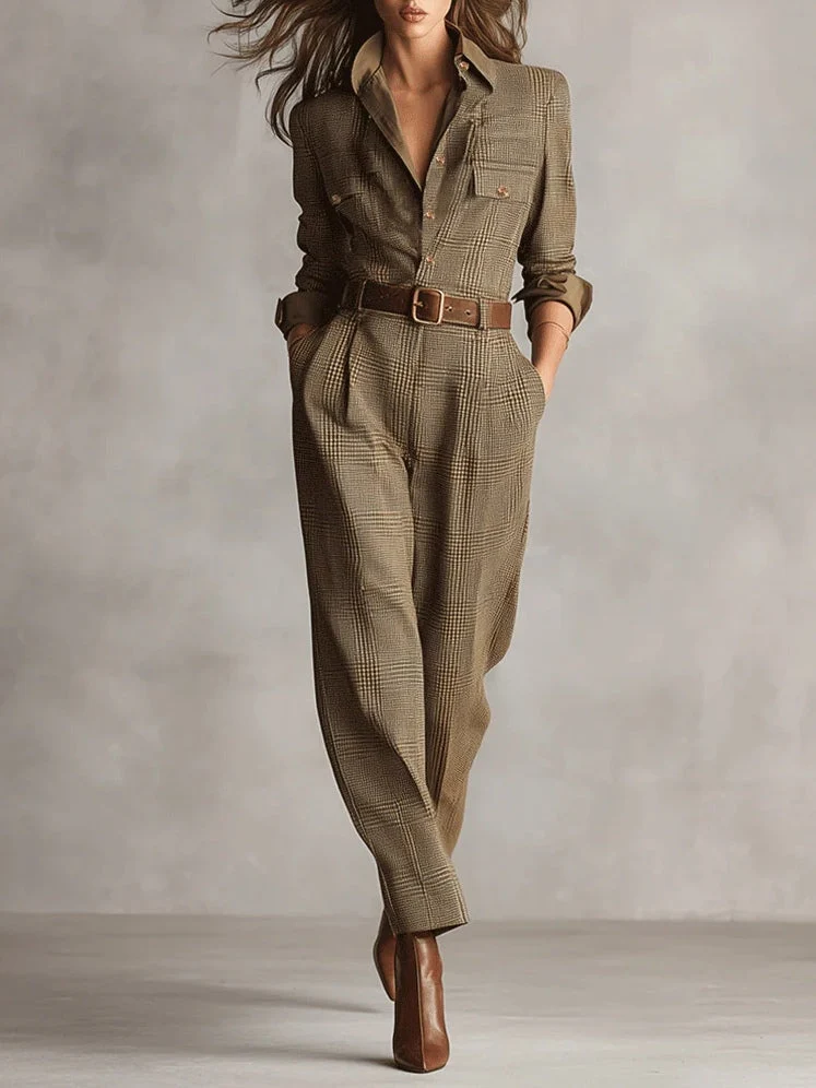 Zoë | Mono utilitario de cuadros con textura de tweed refinado - Imagen 2