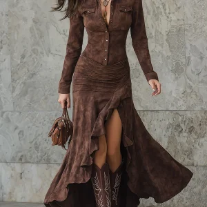 Ariadna | Vestido largo con volantes para Mujer
