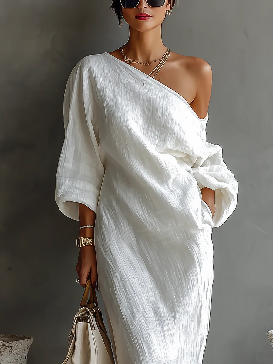 Nerina • Vestido maxi asimétrico elegante y fluido - Imagen 3