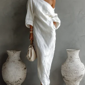 Nerina • Vestido maxi asimétrico elegante y fluido