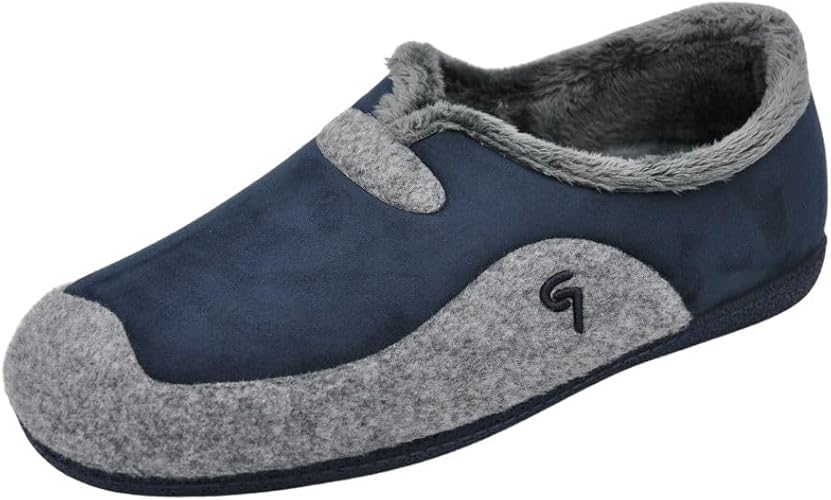 Zapatilla para casa de hombre en algodon natural y con suela de goma antideslizante - Imagen 2
