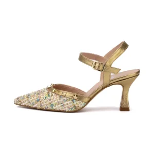 Zapato Manila Tachas Oro