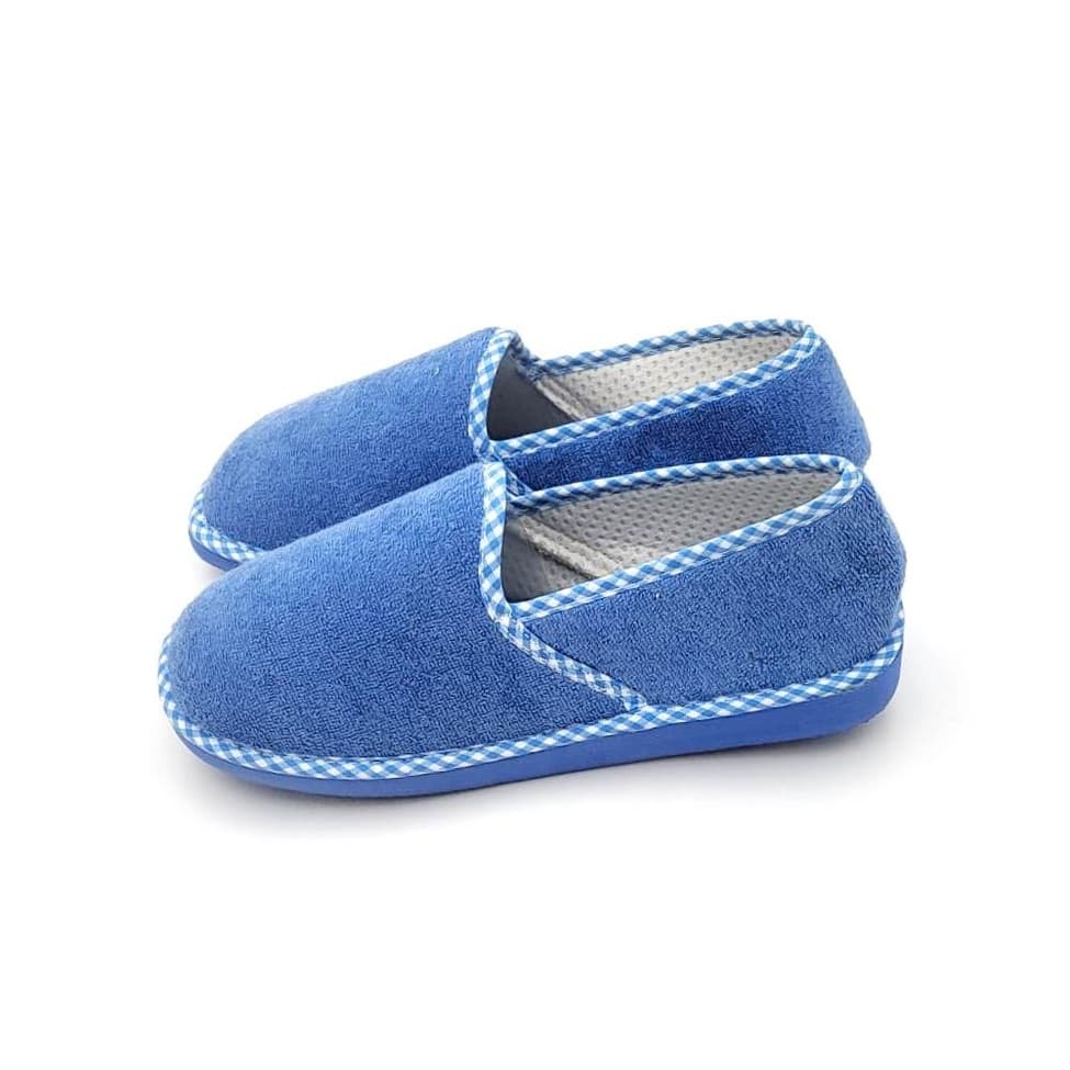 Zapatilla Toalla Cerrada Rizo Ribete Vichy - Imagen 3
