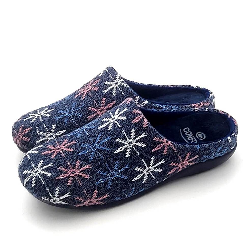Zapatillas para casa en algodón natural y con diseño de NIEVE MULTICOLOR - Imagen 3