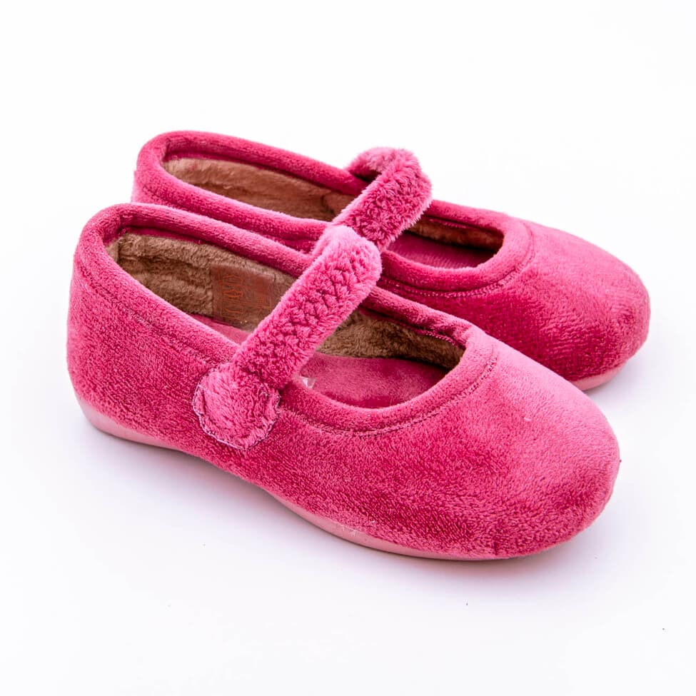 Zapatillas infantiles en algodon suapel con cierre de goma tipo merceditas - Imagen 3