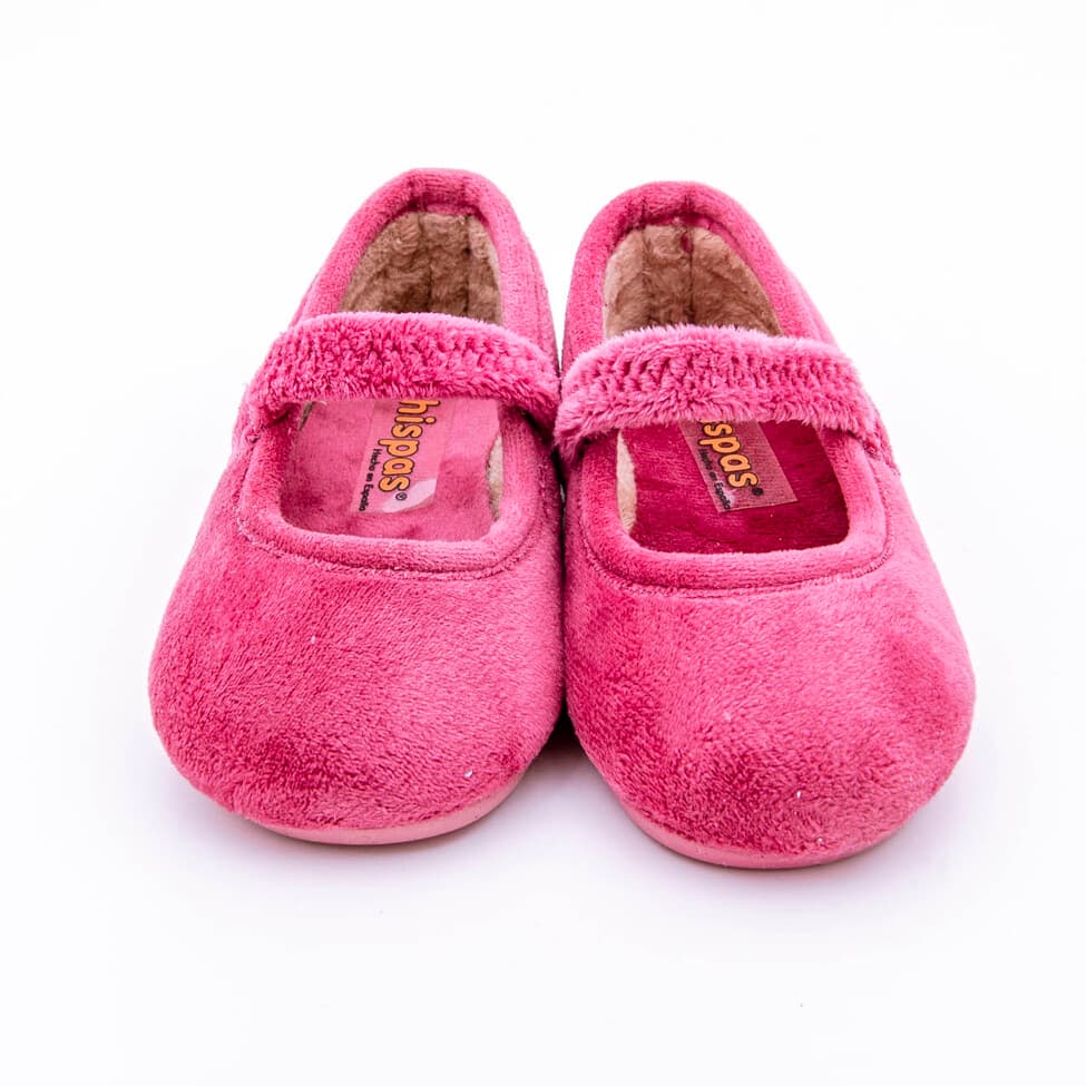 Zapatillas infantiles en algodon suapel con cierre de goma tipo merceditas - Imagen 2