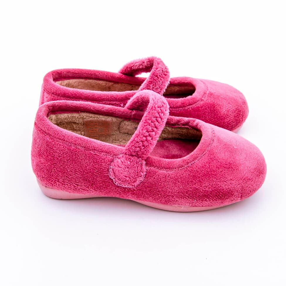 Zapatillas infantiles en algodon suapel con cierre de goma tipo merceditas - Imagen 4