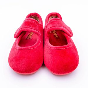 Zapatillas infantiles en algodon suapel con cierre de velcro tipo merceditas