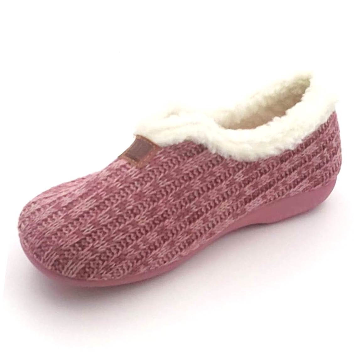 Zapatilla para casa con cuello de boreguito y con suela de goma antideslizante - Imagen 5