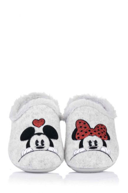 Zapatillas de mujer para casa en algodon natural con estampado de Mickey Mouse con suela de goma antideslizante - Imagen 3
