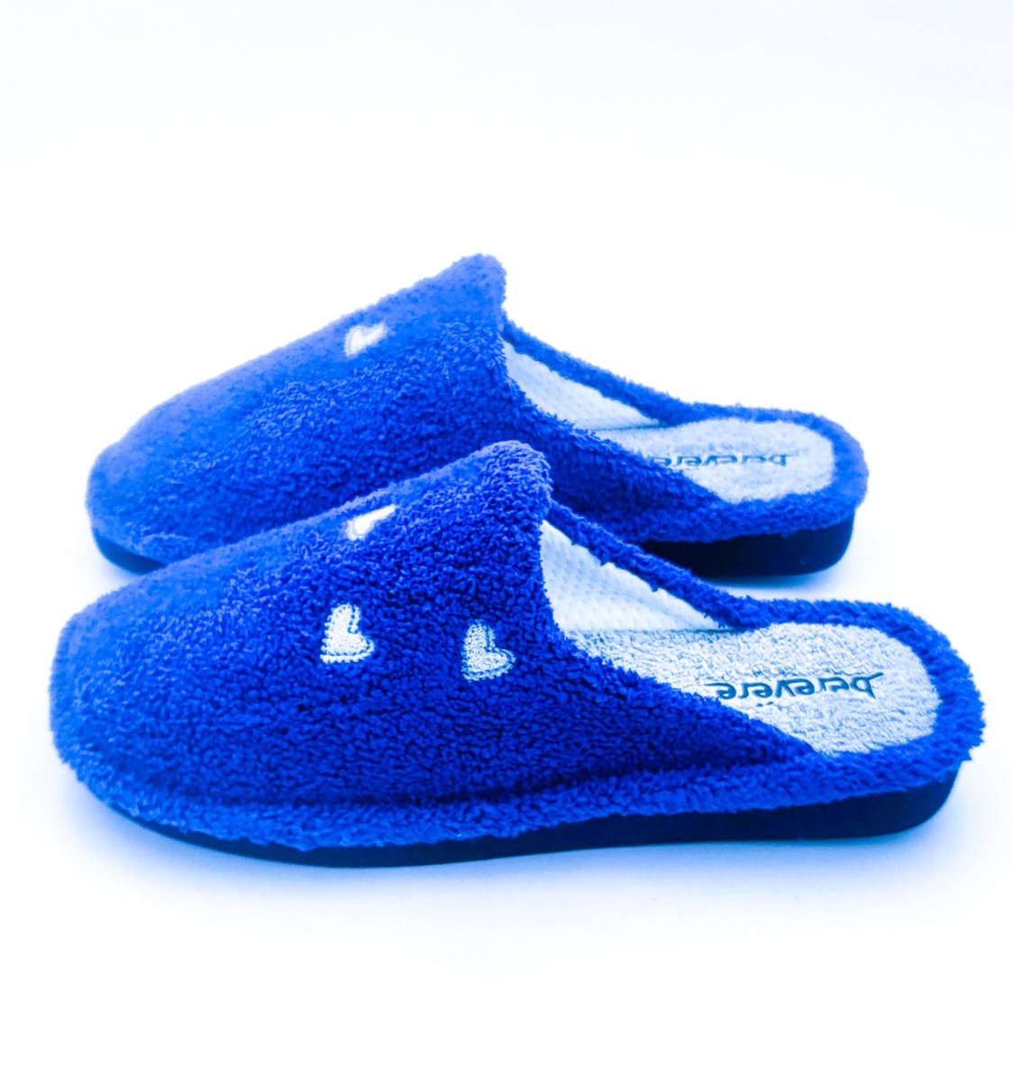 Zapatilla de casa de Toalla con corazones y suela microporosa - Imagen 2