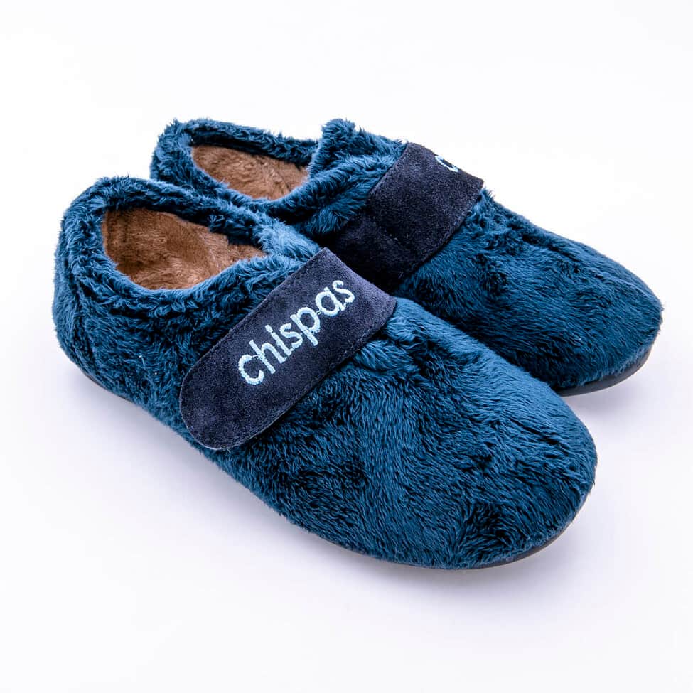 Zapatillas infantiles en algodon pelito con cierre de velcro y suela de goma - Imagen 3