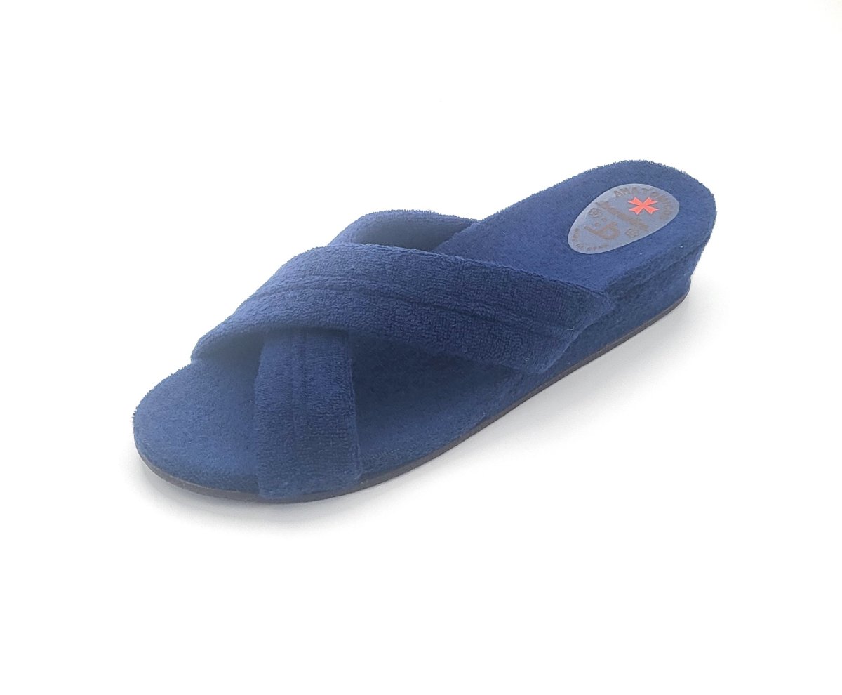 Zapatilla Abierta Para casa con tiras cruzadas y cuña en el talón - Imagen 4