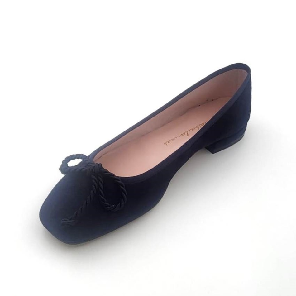 Bailarina En Piel Con Adorno De Cordón Y Tacón De 1cm - Imagen 8