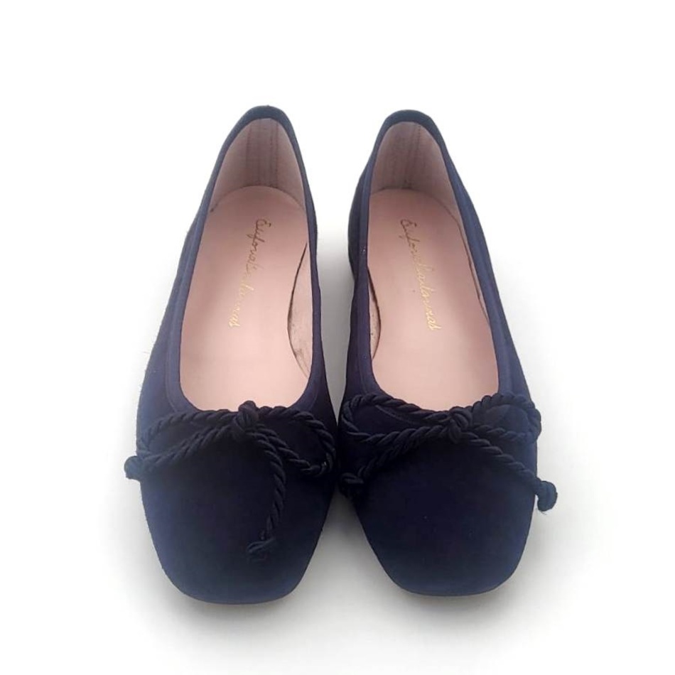 Bailarina En Piel Con Adorno De Cordón Y Tacón De 1cm - Imagen 6