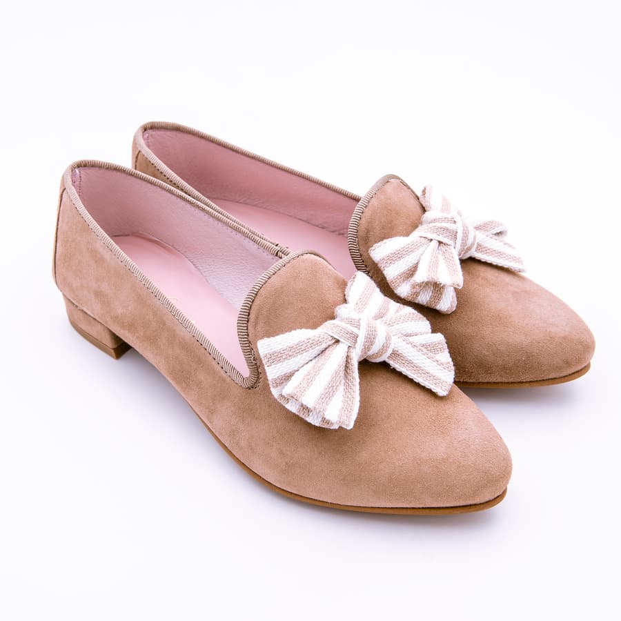 Zapato Vestir Ante Tacón Lazo Rayas - Imagen 4