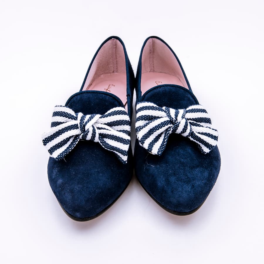 Zapato Vestir Ante Tacón Lazo Rayas - Imagen 6