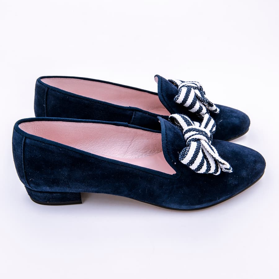 Zapato Vestir Ante Tacón Lazo Rayas - Imagen 8