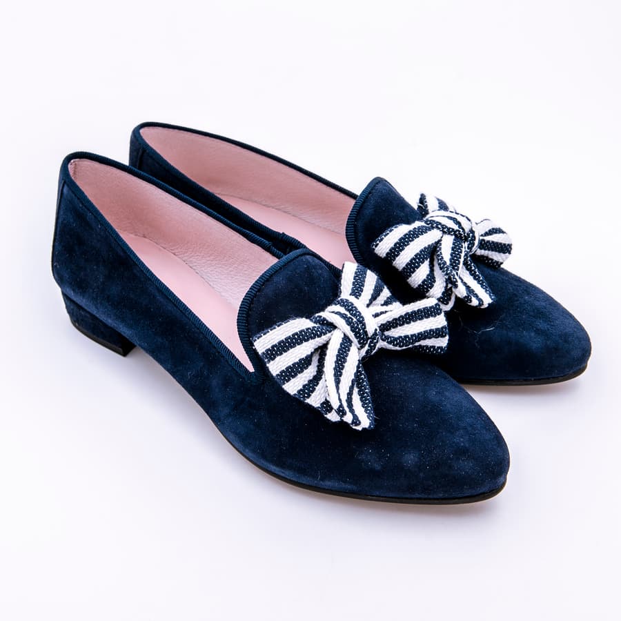 Zapato Vestir Ante Tacón Lazo Rayas - Imagen 7