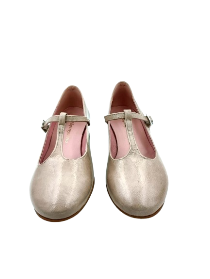 Zapato vestir en forma de T con cierre de hebilla tacón de 2 cm y suela de cuero - Imagen 4