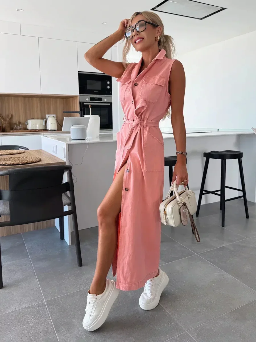Isabelle | Maxi Vestido de Denim para Mujer - Imagen 6