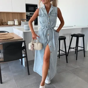 Isabelle | Maxi Vestido de Denim para Mujer